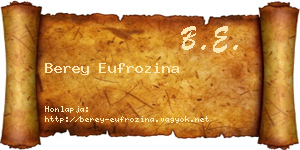 Berey Eufrozina névjegykártya